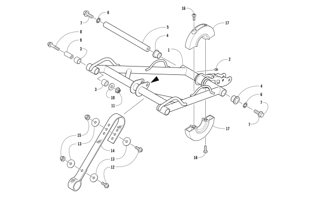 Parts Diagram for Arctic Cat 2018 M 8000 HARDCORE 153 EARLY BUILD SNOWMOBILE REAR SUSPENSION FRONT ARM ASSEMBLY