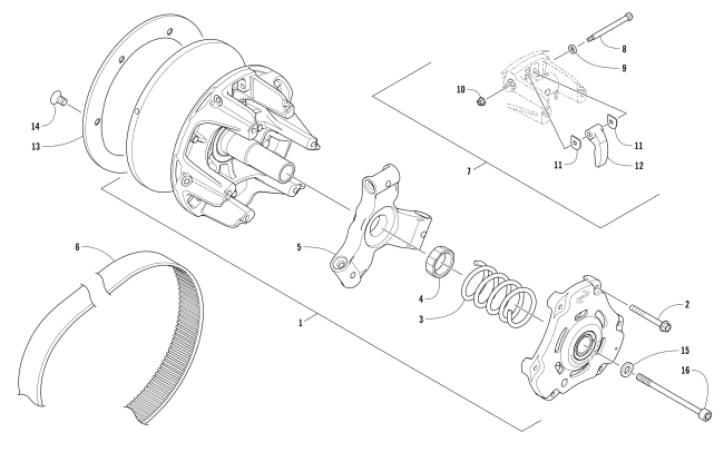 Parts Diagram for Arctic Cat 2018 M 8000 MOUNTAIN CAT 153 EARLY BUILD SNOWMOBILE DRIVE CLUTCH