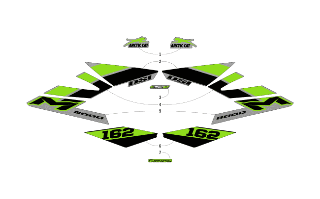 Parts Diagram for Arctic Cat 2018 M 8000 SNO PRO 162 EARLY RELEASE SNOWMOBILE DECALS