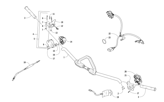 Parts Diagram for Arctic Cat 2017 XF 8000 HIGH COUNTRY 141 SNOWMOBILE HANDLEBAR AND CONTROLS