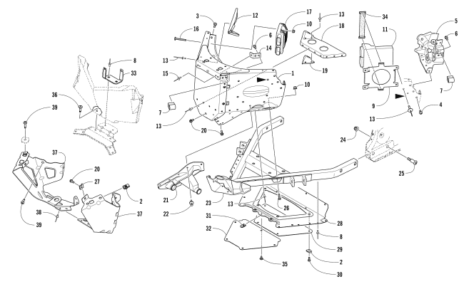 Parts Diagram for Arctic Cat 2018 XF 9000 HIGH COUNTRY LTD 153 (2.20) SNOWMOBILE FRONT FRAME ASSEMBLY