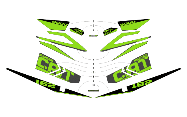 Parts Diagram for Arctic Cat 2018 M 8000 MOUNTAIN CAT 162 EARLY BUILD SNOWMOBILE DECALS