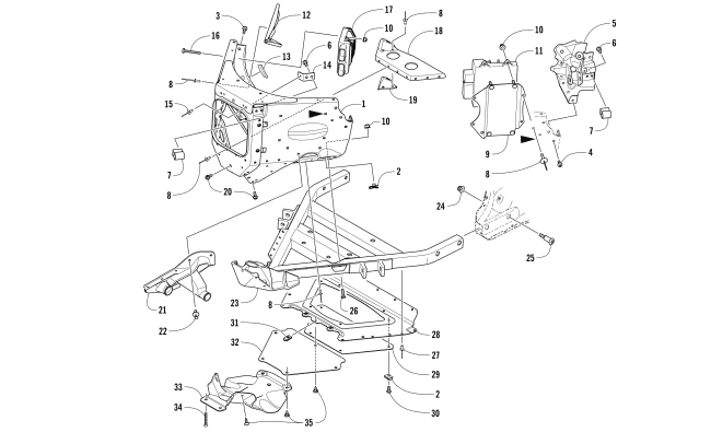 Parts Diagram for Arctic Cat 2018 ZR 7000 SNO PRO 137 SNOWMOBILE FRONT FRAME ASSEMBLY