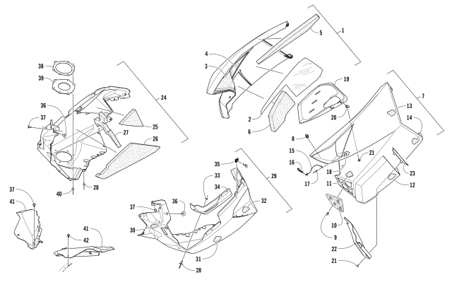 Parts Diagram for Arctic Cat 2018 ZR 7000 SNO PRO 137 SNOWMOBILE SKID PLATE AND SIDE PANEL ASSEMBLY