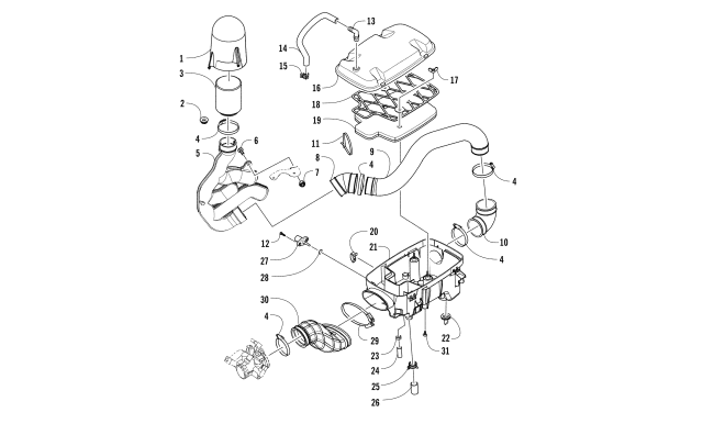 Parts Diagram for Arctic Cat 2016 HDX 700 XT ATV AIR INTAKE ASSEMBLY (SER. #  302247 AND ABOVE)