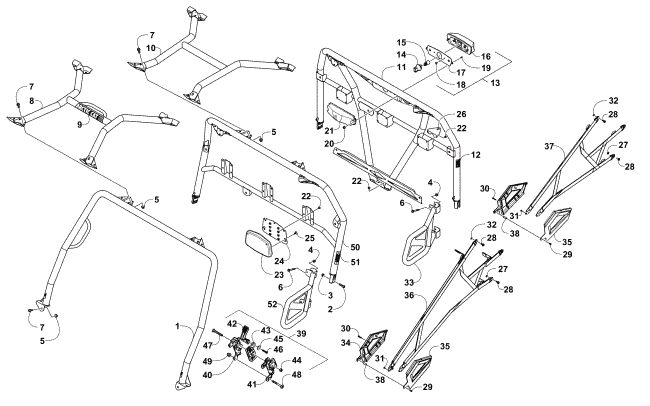 Parts Diagram for Arctic Cat 2017 HDX 700 CREW XT ATV ROPS AND TAILLIGHT ASSEMBLY