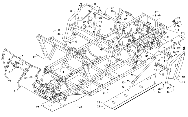 Parts Diagram for Arctic Cat 2017 HDX 700 CREW XT ATV FRAME AND RELATED PARTS