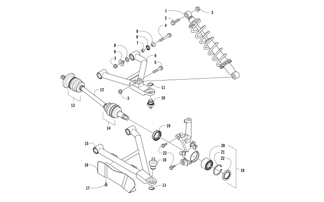 Parts Diagram for Arctic Cat 2017 PROWLER 500 ATV FRONT SUSPENSION ASSEMBLY