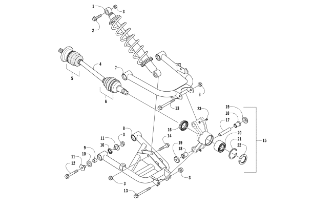 Parts Diagram for Arctic Cat 2017 PROWLER 500 ATV REAR SUSPENSION ASSEMBLY