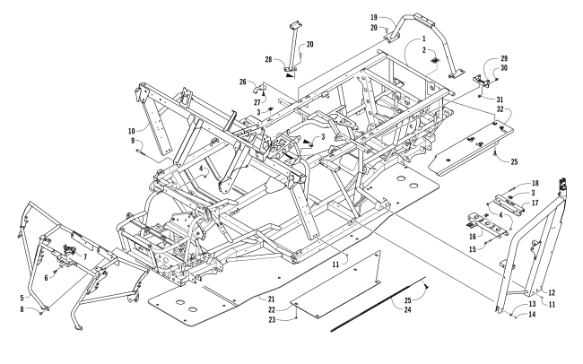 Parts Diagram for Arctic Cat 2017 HDX 500 XT ATV FRAME AND RELATED PARTS