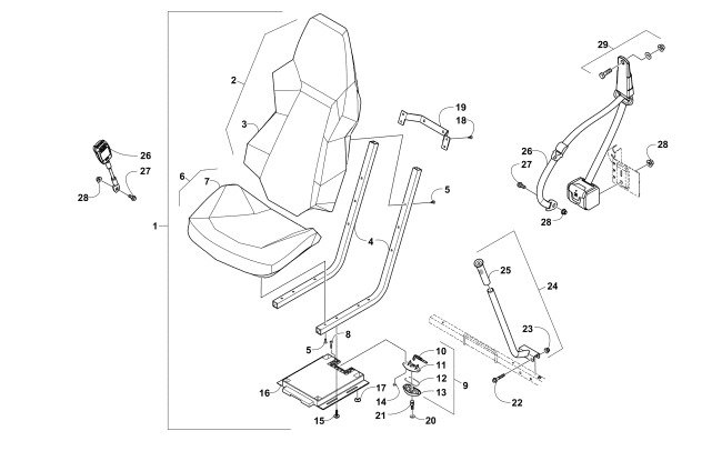 Parts Diagram for Arctic Cat 2016 WILDCAT TRAIL ATV SEAT ASSEMBLY