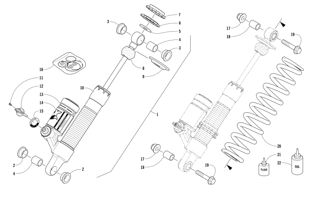 Parts Diagram for Arctic Cat 2018 XF 8000 HIGH COUNTRY LTD ES 153 SNOWMOBILE REAR SUSPENSION REAR ARM SHOCK ABSORBER