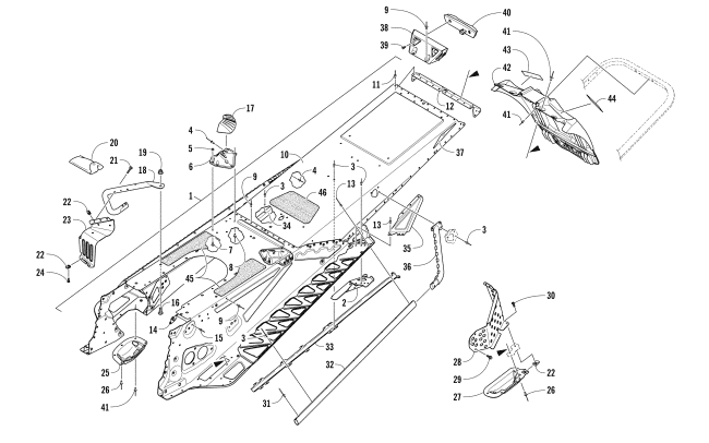 Parts Diagram for Arctic Cat 2018 XF 7000 CROSSTREK 137 SNOWMOBILE TUNNEL AND SNOWFLAP ASSEMBLY
