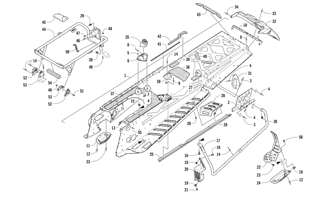 Parts Diagram for Arctic Cat 2018 PANTERA 7000 SNOWMOBILE TUNNEL AND REAR RACK ASSEMBLY