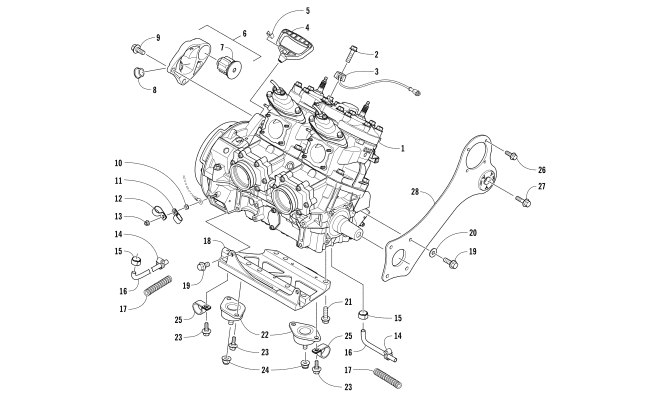Parts Diagram for Arctic Cat 2018 ZR 6000 ES 129 SNOWMOBILE ENGINE AND RELATED PARTS