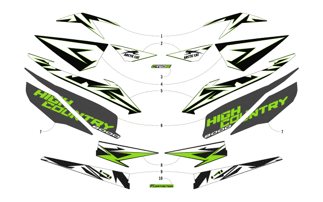 Parts Diagram for Arctic Cat 2018 XF 8000 HIGH COUNTRY LTD ES 141 SNOWMOBILE DECALS