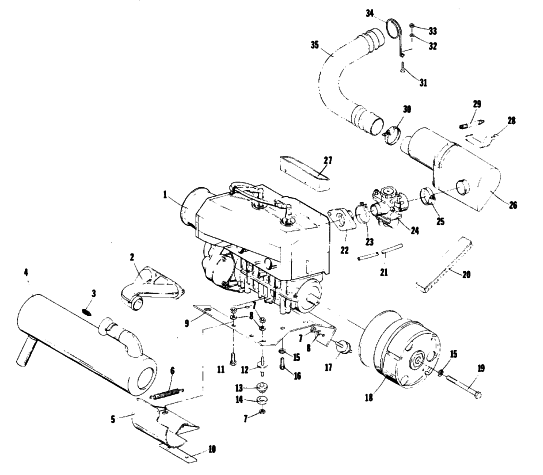 Parts Diagram for Arctic Cat 1977 PANTHER 4000 SNOWMOBILE ENGINE AND RELATED PARTS