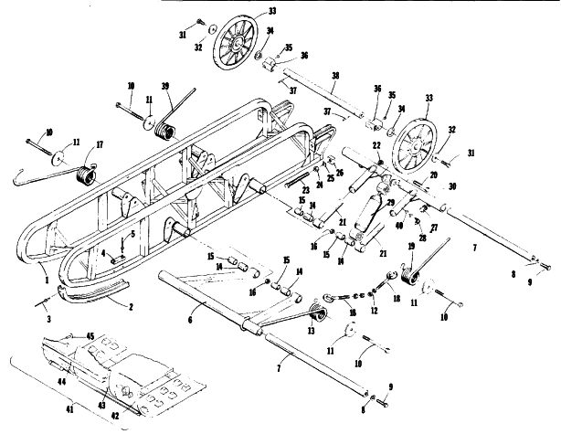 Parts Diagram for Arctic Cat 1977 PANTHER 5000 SNOWMOBILE UNDERCARRIAGE AND TRACK