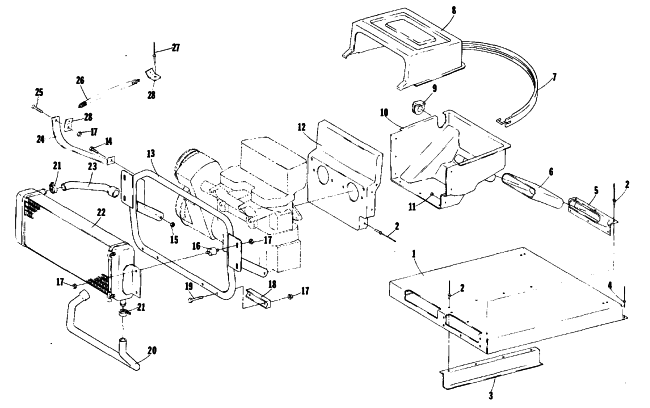 Parts Diagram for Arctic Cat 1977 CROSS COUNTRY CAT SNOWMOBILE COOLING SYSTEM