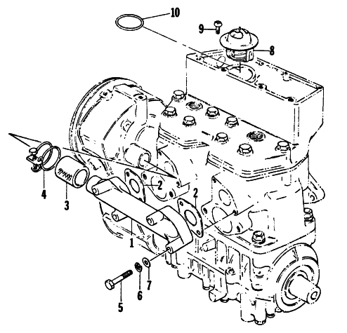 Parts Diagram for Arctic Cat 1977 CROSS COUNTRY CAT SNOWMOBILE WATER INTAKE MANIFOLD