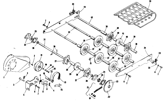 Parts Diagram for Arctic Cat 1978 KITTY CAT SNOWMOBILE DRIVE, UNDERCARRIAGE AND TRACK