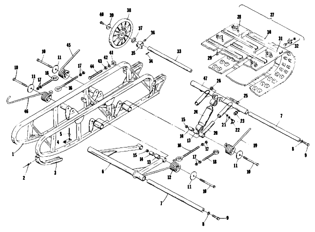 Parts Diagram for Arctic Cat 1978 CHEETAH SNOWMOBILE UNDERCARRIAGE AND TRACK