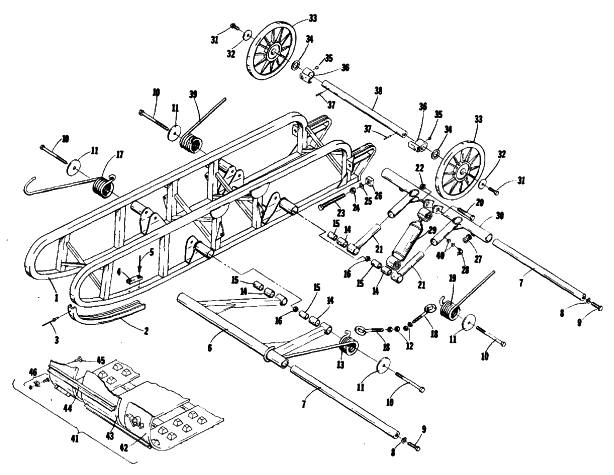 Parts Diagram for Arctic Cat 1978 PANTHER 5000 SNOWMOBILE UNDERCARRIAGE AND TRACK