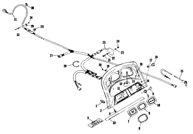 Parts Diagram for Arctic Cat 1978 PANTHER 4000 SNOWMOBILE CONSOLE AND WIRING
