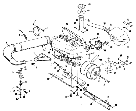 Parts Diagram for Arctic Cat 1978 PANTERA F/C SNOWMOBILE ENGINE AND RELATED PARTS