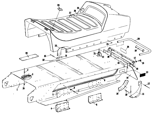 Parts Diagram for Arctic Cat 1978 PANTERA F/A SNOWMOBILE BODY AND SEAT