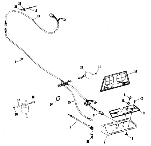 Parts Diagram for Arctic Cat 1979 LYNX SINGLE SNOWMOBILE CONSOLE AND WIRING