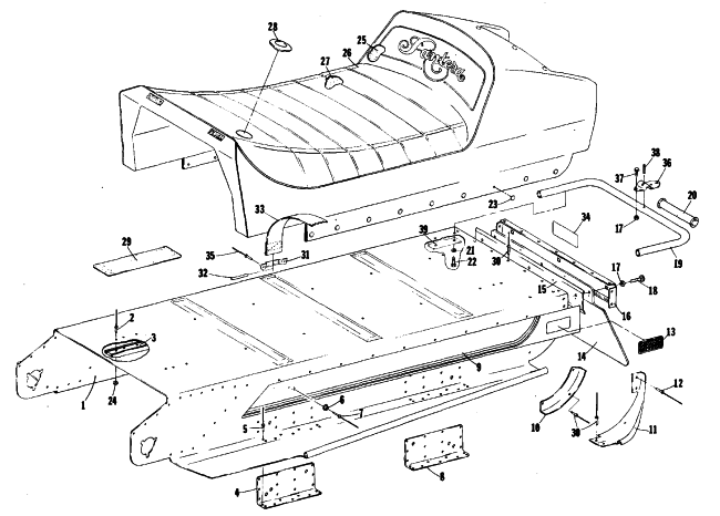 Parts Diagram for Arctic Cat 1979 PANTERA SNOWMOBILE BODY AND SEAT