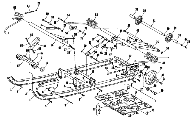 Parts Diagram for Arctic Cat 1979 PANTERA SNOWMOBILE UNDERCARRIAGE AND TRACK