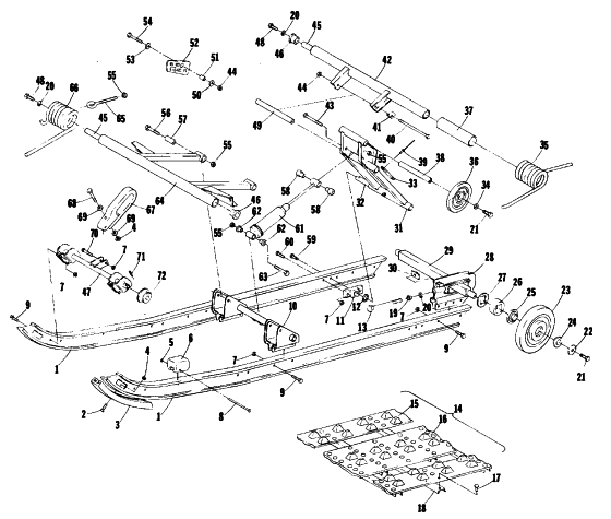 Parts Diagram for Arctic Cat 1979 JAG 3000 F/A SNOWMOBILE UNDERCARRIAGE AND TRACK