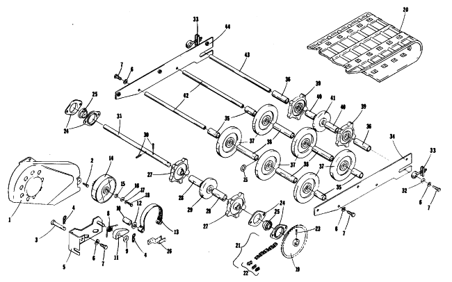 Parts Diagram for Arctic Cat 1979 KITTY CAT SNOWMOBILE DRIVE, UNDERCARRIAGE AND TRACK