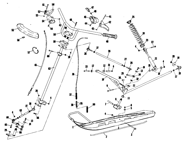 Parts Diagram for Arctic Cat 1979 TRAIL CAT SNOWMOBILE SKI AND STEERING