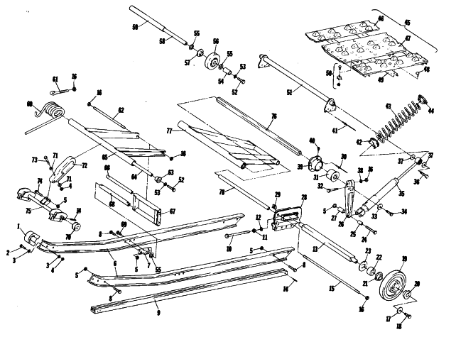 Parts Diagram for Arctic Cat 1979 TRAIL CAT SNOWMOBILE UNDERCARRIAGE AND TRACK
