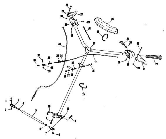 Parts Diagram for Arctic Cat 1980 LYNX SINGLE SNOWMOBILE STEERING