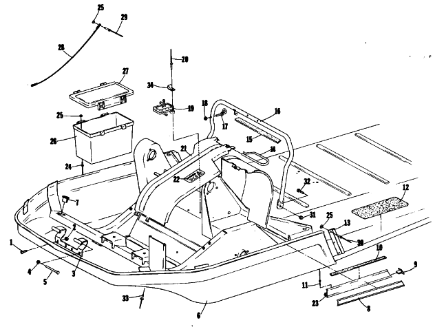 Parts Diagram for Arctic Cat 1980 LYNX TWIN SNOWMOBILE CHASSIS AND RELATED PARTS