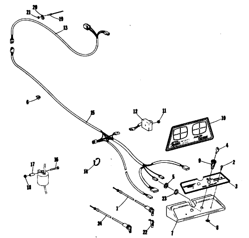 Parts Diagram for Arctic Cat 1980 LYNX TWIN SNOWMOBILE CONSOLE AND WIRING