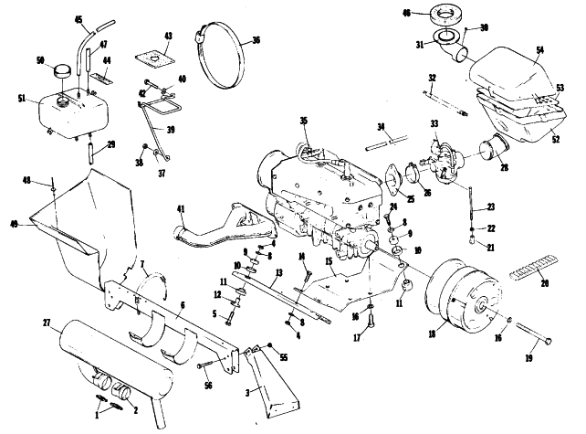 Parts Diagram for Arctic Cat 1980 TRAIL CAT 4000 SNOWMOBILE ENGINE AND RELATED PARTS