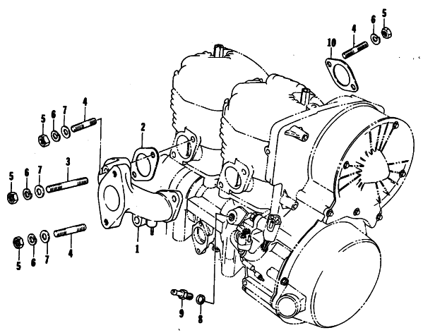 Parts Diagram for Arctic Cat 1980 TRAIL CAT 3000 SNOWMOBILE INTAKE MANIFOLD