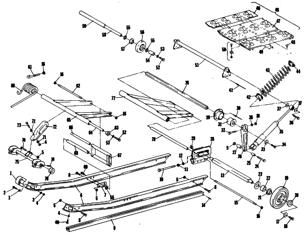 Parts Diagram for Arctic Cat 1980 TRAIL CAT 3000 SNOWMOBILE UNDERCARRIAGE AND TRACK