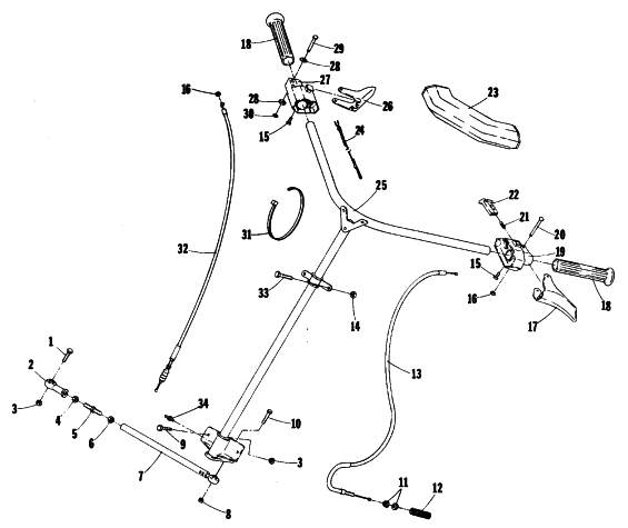 Parts Diagram for Arctic Cat 1980 JAG 3000 F/A SNOWMOBILE STEERING