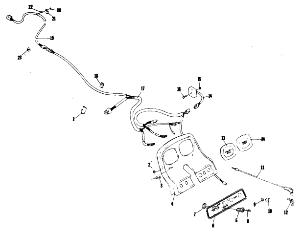 Parts Diagram for Arctic Cat 1980 JAG 3000 F/A SNOWMOBILE CONSOLE AND WIRING