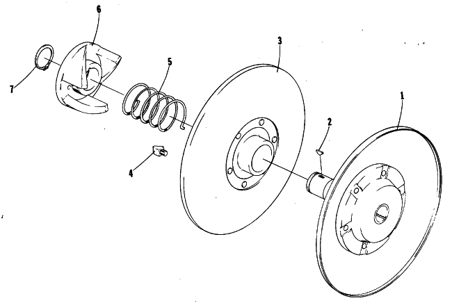 Parts Diagram for Arctic Cat 1980 LYNX TWIN SNOWMOBILE DRIVEN CLUTCH