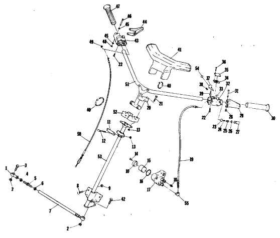 Parts Diagram for Arctic Cat 1980 PANTHER SNOWMOBILE STEERING