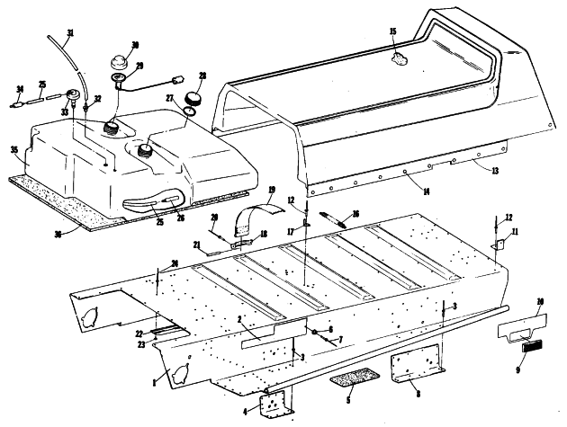 Parts Diagram for Arctic Cat 1980 PANTHER SNOWMOBILE BODY AND SEAT