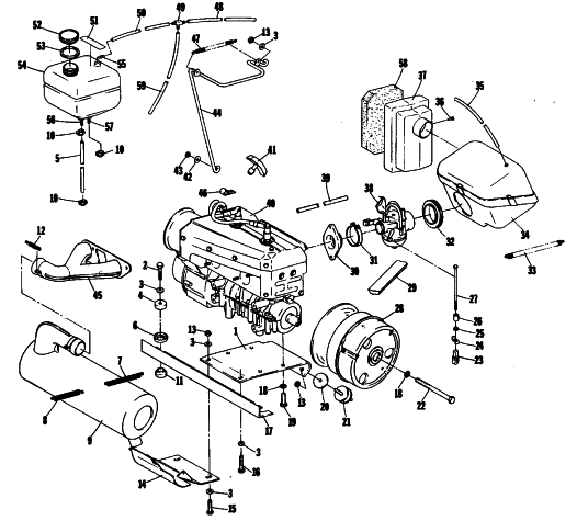 Parts Diagram for Arctic Cat 1981 JAG SNOWMOBILE ENGINE AND RELATED PARTS