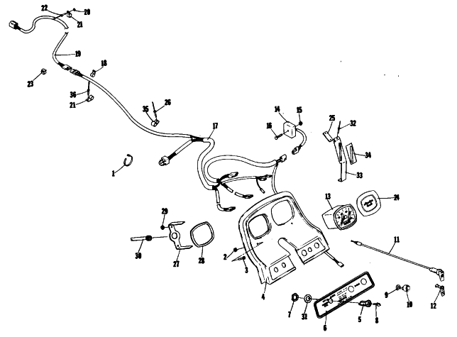 Parts Diagram for Arctic Cat 1981 JAG L/T SNOWMOBILE CONSOLE AND WIRING